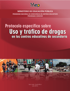 Protocolo específico sobre Uso y tráfico de drogas en los centros