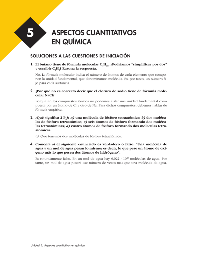 Aspectos Cuantitativos En Química