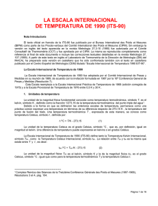 LA ESCALA INTERNACIONAL DE TEMPERATURA DE 1990 (ITS-90)