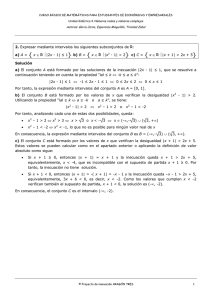 2. Expresar mediante intervalos los siguientes subconjuntos de R: a
