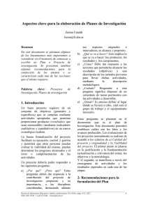 Aspectos clave para la elaboración de Planes de Investigación