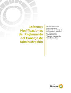 Informe: Modificaciones del Reglamento del Consejo de