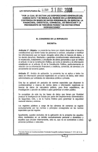 Ley 1266 de 2008 - Presidencia de la República de Colombia
