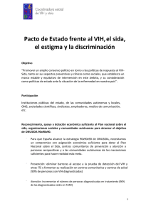 Pacto de Estado frente al VIH,el sida, el estigma y la