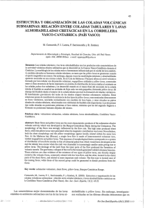 relación entre coladas tabulares y lavas almohadilladas cret