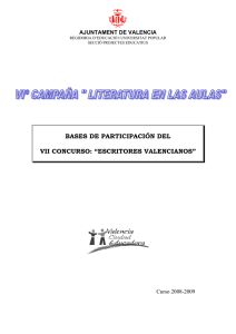 Consultar las bases del VII concurso de Escritores Valencianos en