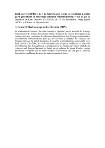 Real Decreto 81/2014 - Ministerio de Sanidad, Servicios Sociales e