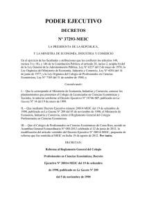 Decreto Ejecutivo Nº 24686-MEIC - El Colegio de Profesionales en