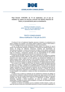 Real Decreto 1030/2006 - Ministerio de Sanidad, Servicios Sociales