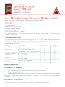 Usos y Modo de empleo del Cemento de Albañilería Hidralit.