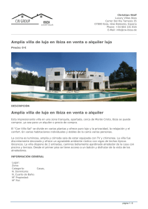 Amplia villa de lujo en Ibiza en venta o alquiler lujo