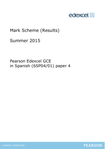 Mark Scheme (Results) Summer 2015 - Edexcel