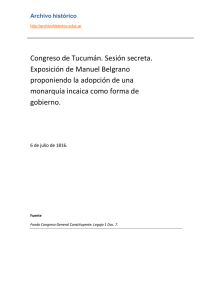 Congreso de Tucumán. Sesión secreta. Exposición