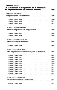 Libro octavo. De la elección e integración de la Asamblea de