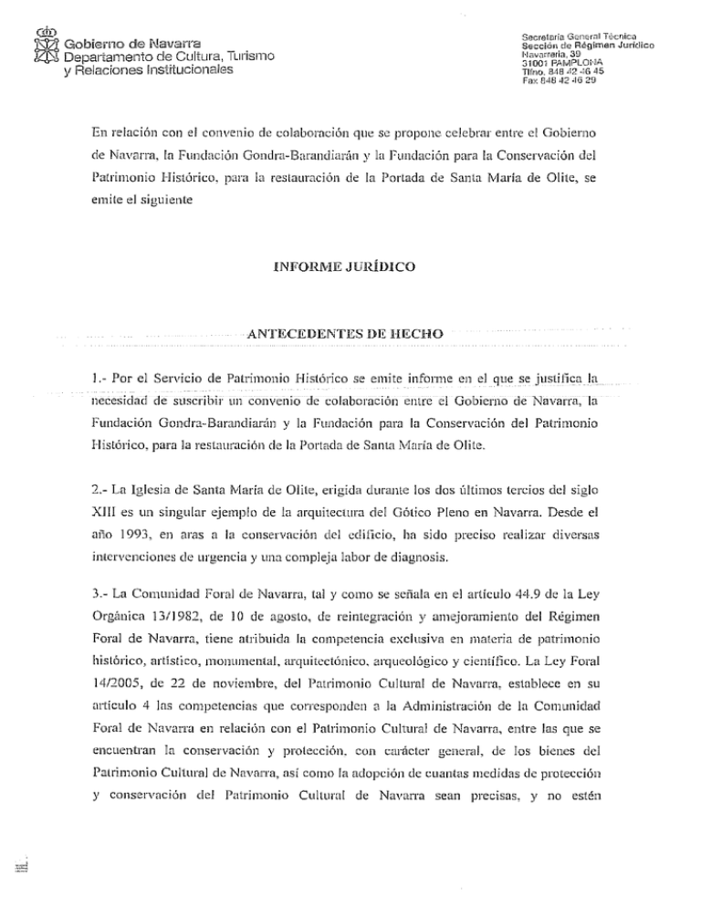 INFORME JURÍDICO ANTECEDENTES DE HECHO