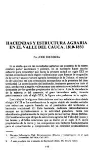 haciendas y estructura agraria en el valle del cauca, 1810-1850