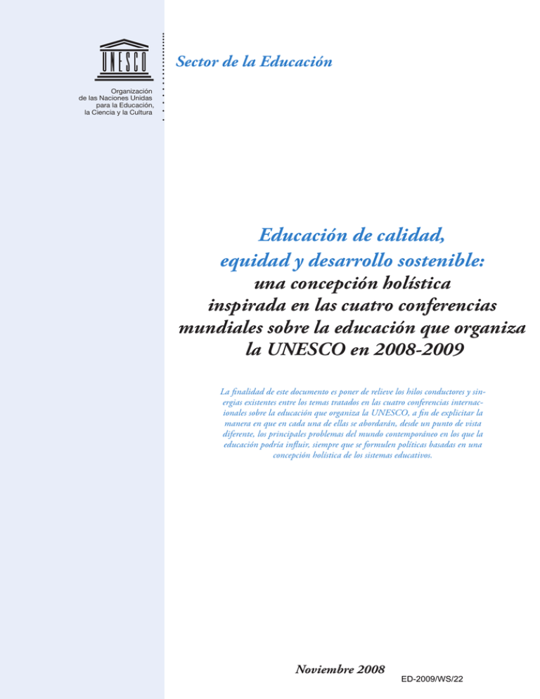 Educaci n De Calidad Equidad Y Desarrollo Unesdoc