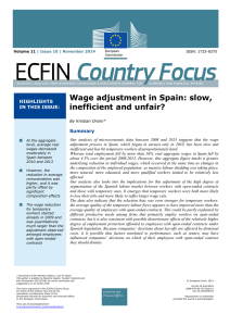Wage adjustment in Spain: slow, inefficient and unfair?