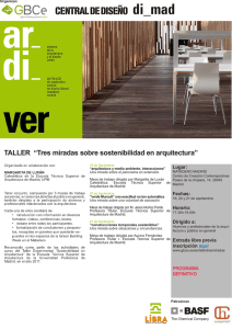 TALLER “Tres miradas sobre sostenibilidad en arquitectura”