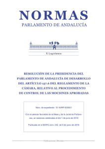 10-16/RP-000001, Resolución de la Presidencia del Parlamento de