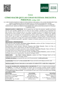 Curso CÓMO HACER QUE LAS COSAS SUCEDAN