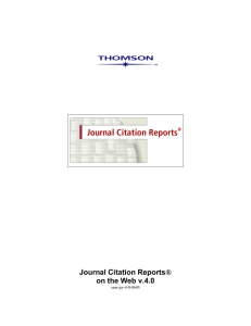 Journal Citation Reports   on the Web v.4.0