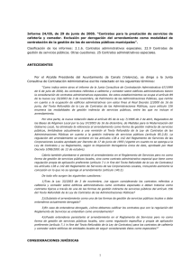 Informe 24/05, de 29 de junio de 2005. “Contratos para la prestación