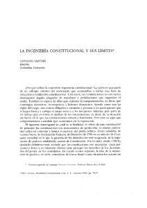 LA INGENIERÍA CONSTITUCIONAL Y sus LÍMITES*