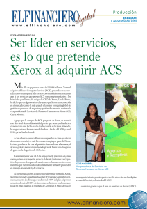 Ser líder en servicios, es lo que pretende Xerox al adquirir ACS