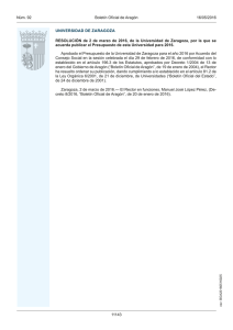 Resolución de 2 de marzo de 2016, de la Universidad de Zaragoza