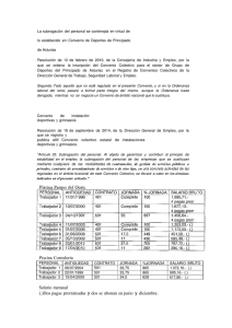 Piscina Corredoria Salario mensual (.)Dos pagas prorrateadas y