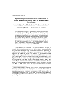 Aprendizaje perceptivo en aversión condicionada al sabor: Análisis