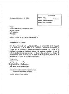 Acta de Informe de Gestión. - Infi