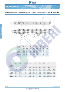 Cadenas transportadoras para orugas pavimentadoras de asfalto.