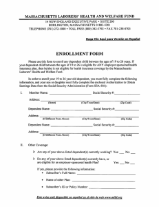 Dependent Child Enrollment Form