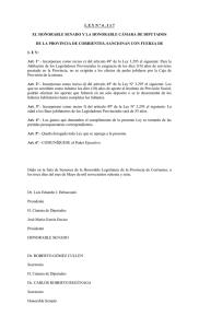 L E Y N ° 4 . 1 1 7 EL HONORABLE SENADO Y LA HONORABLE