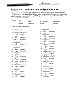 1.1 Definite articles and gender of mm