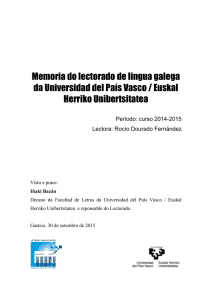 Memoria de actividades País Vasco - Secretaría Xeral de Política