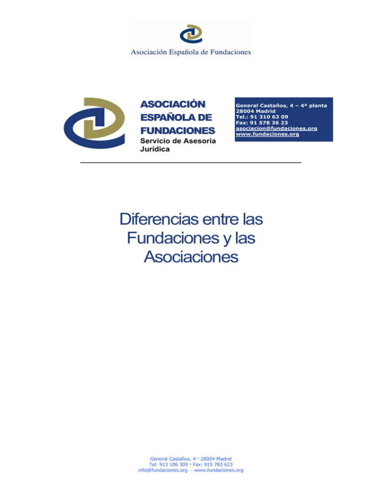 Diferencias entre las Fundaciones y las Asociaciones