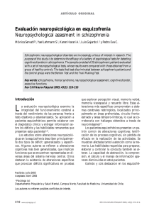 Evaluación neuropsicológica en esquizofrenia Neuropsychological