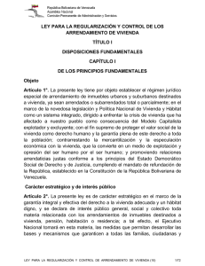 ley para la regularización y control de los arrendamientos de