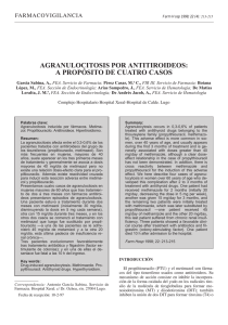 agranulocitosis por antitiroideos: a propósito de cuatro casos