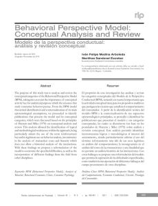 Behavioral Perspective Model: Conceptual Analysis and Review