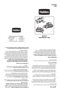 L31160W Starter Installation Instructions - Web Only 11/08