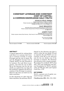 Constant Leverage And Constant Cost Of Capital: A Common