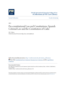 Spanish Colonial Law and the Constitution of Cádiz