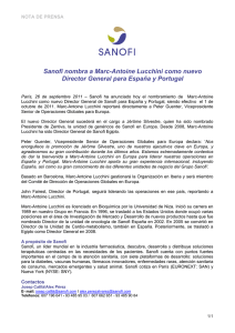 Sanofi nombra a Marc-Antoine Lucchini como nuevo Director