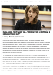 Marina Albiol: “La Operación Taula pone en cuestión la legitimidad