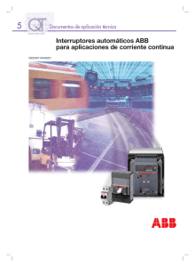Interruptores automáticos ABB para aplicaciones de corriente continua