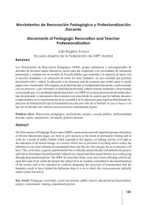 Movimientos de Renovación Pedagógica y Profesionalización